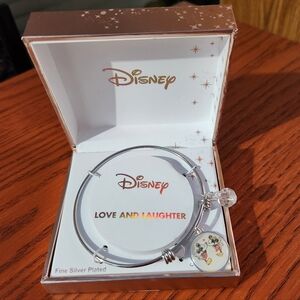 New Disney Fine Silver Plated Love and Laughter Bracelet